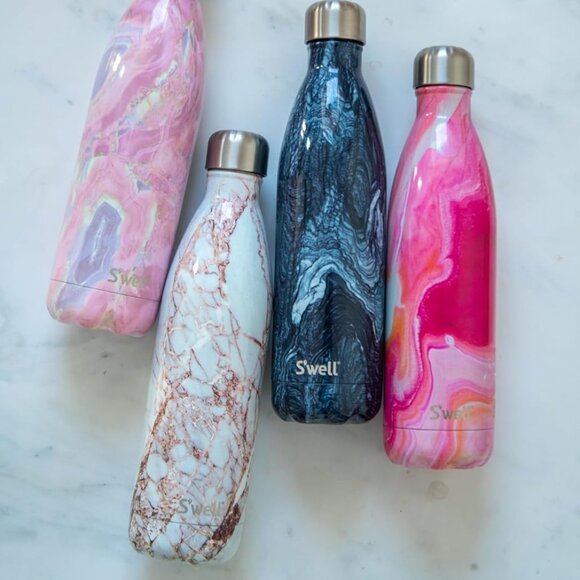 S'WELL Stainless Steel Water Bottle 750ml Hot/Cold in Calacatta Gold Brand New - Picture 7 of 8